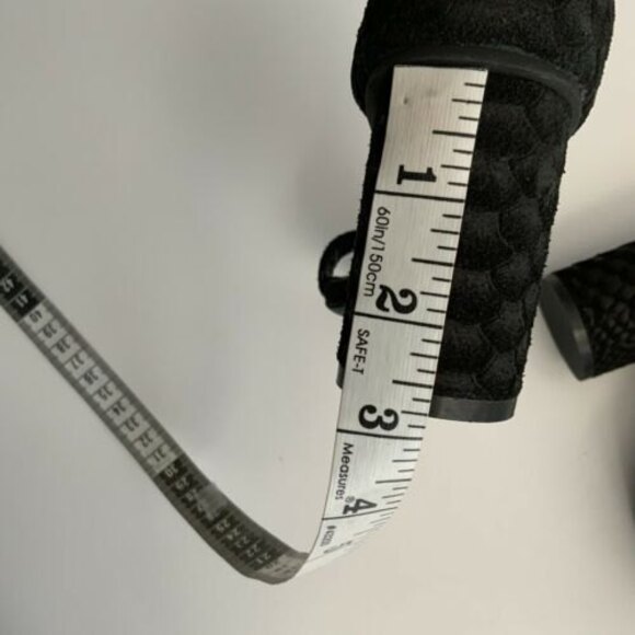 Jeffrey Campbell Laura Suede Snake Embossed Sandals Black 5 - Picture 8 of 11